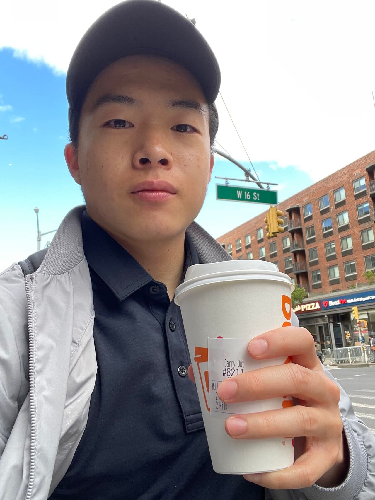 Jay with a coffee in New York City